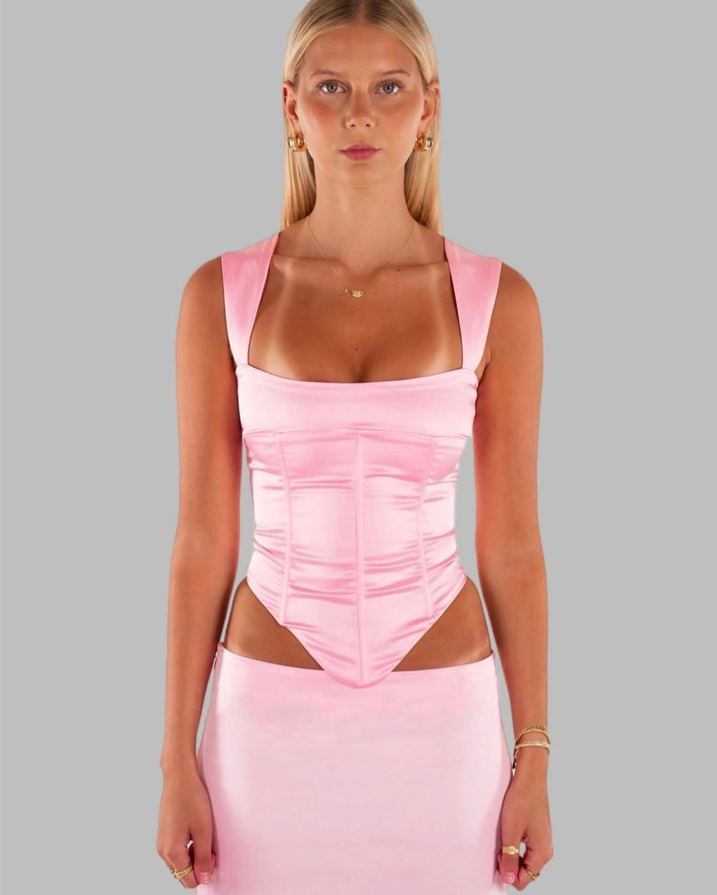I am Delilah Valerie corset & maxi skirt candy pink