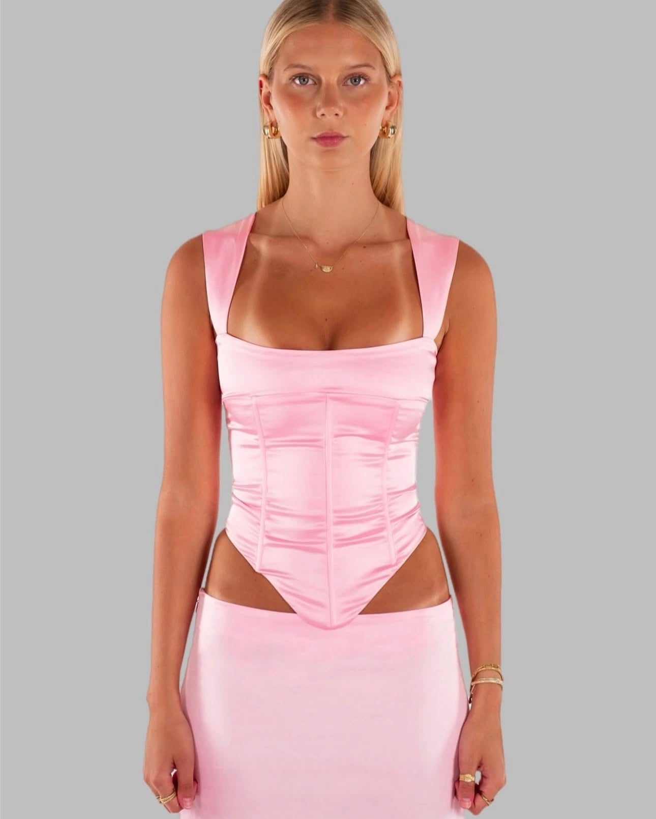 I am Delilah Valerie corset & maxi skirt candy pink
