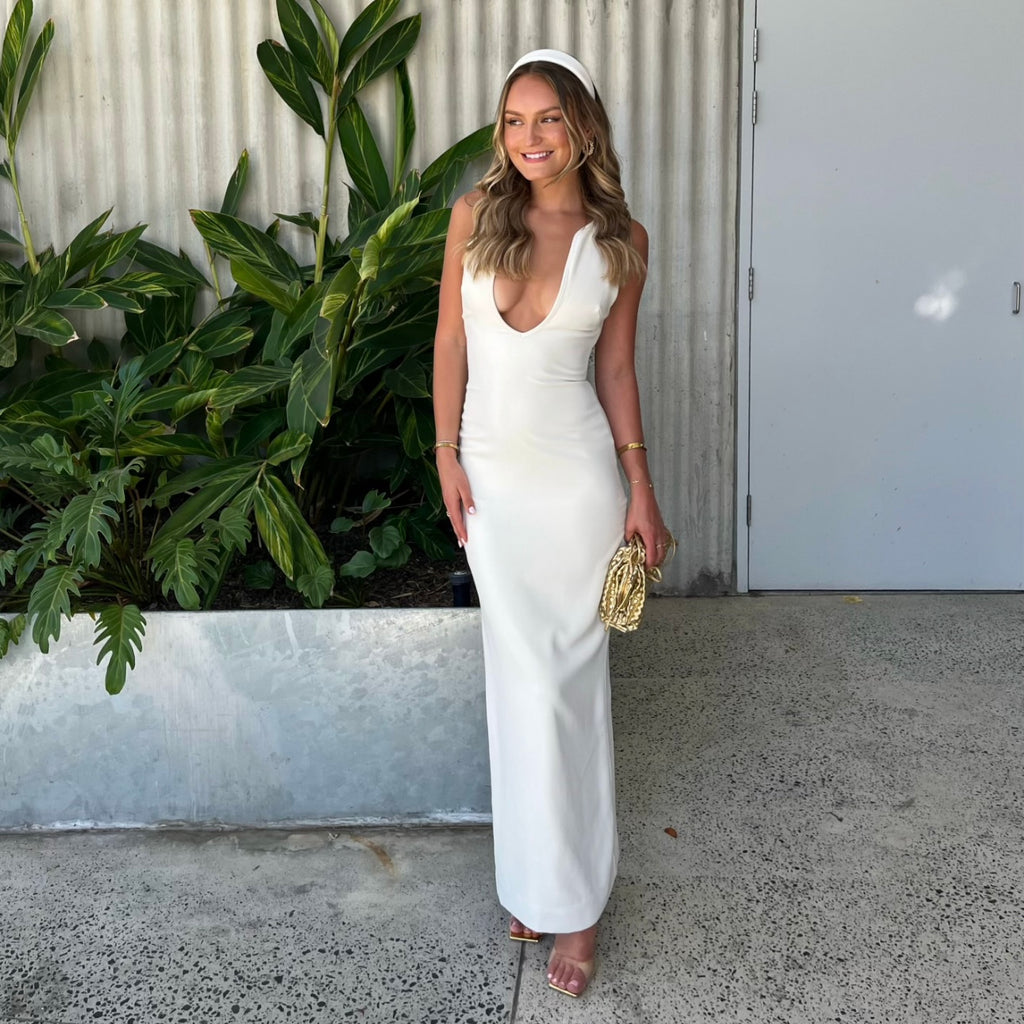 House of cb eleanora plunge maxi dress