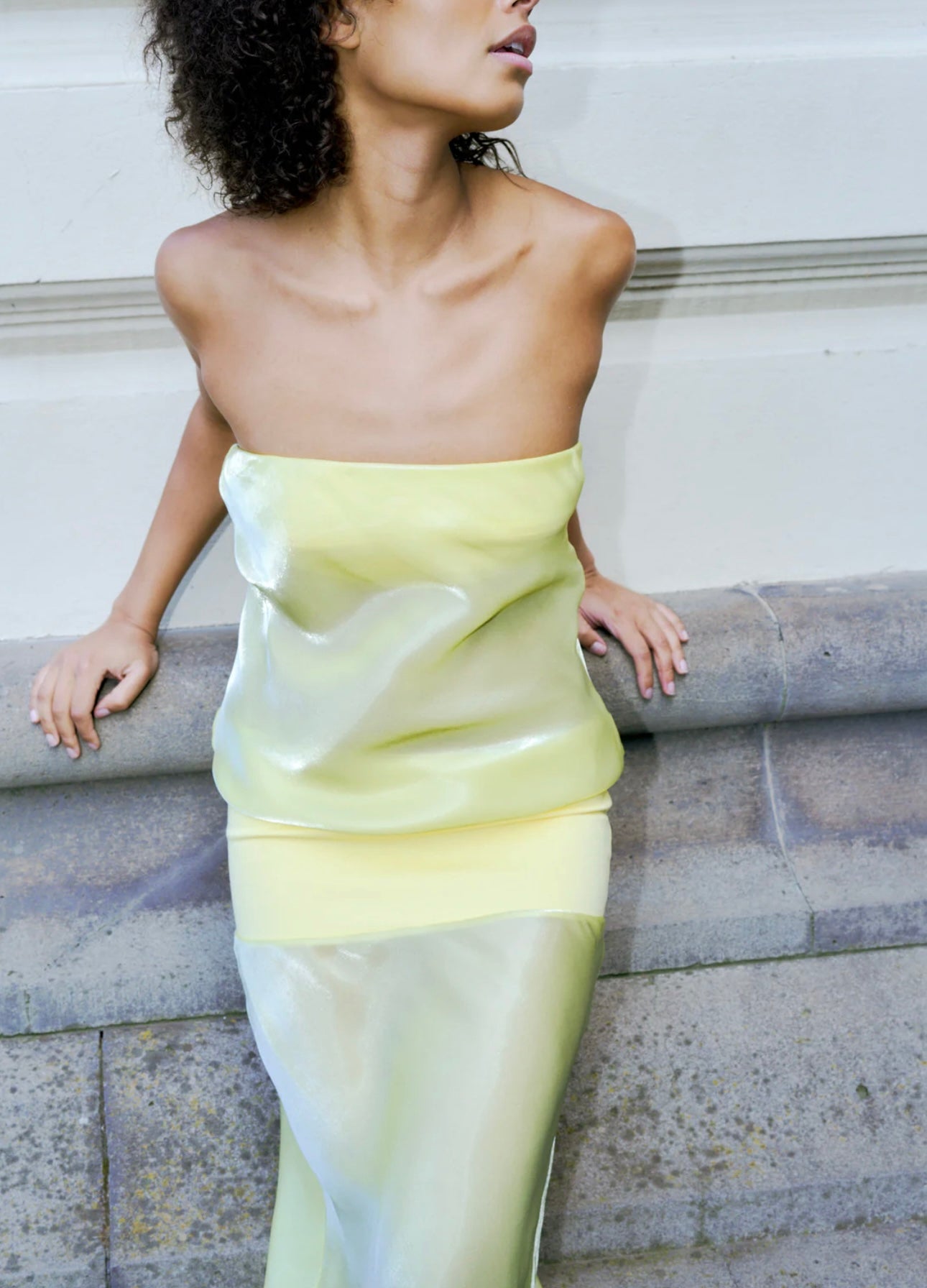 Mode mischief melt panel dress limoncello