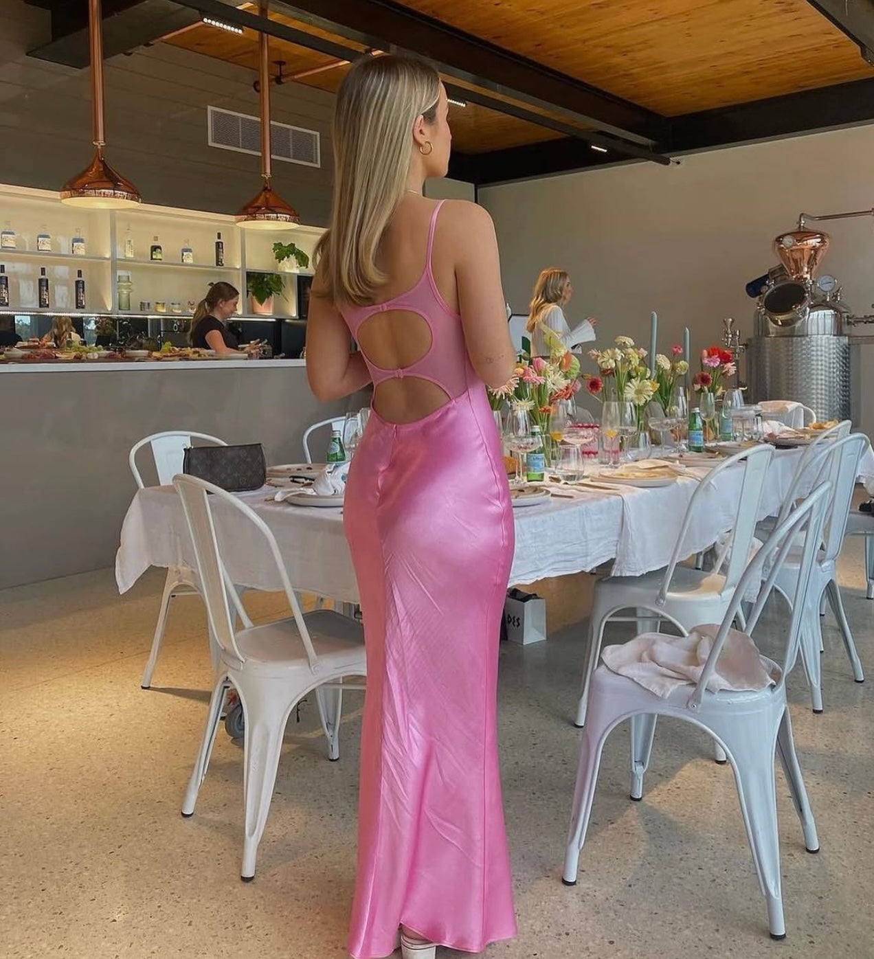 Bec and Bridge malyka maxi dress candy pink