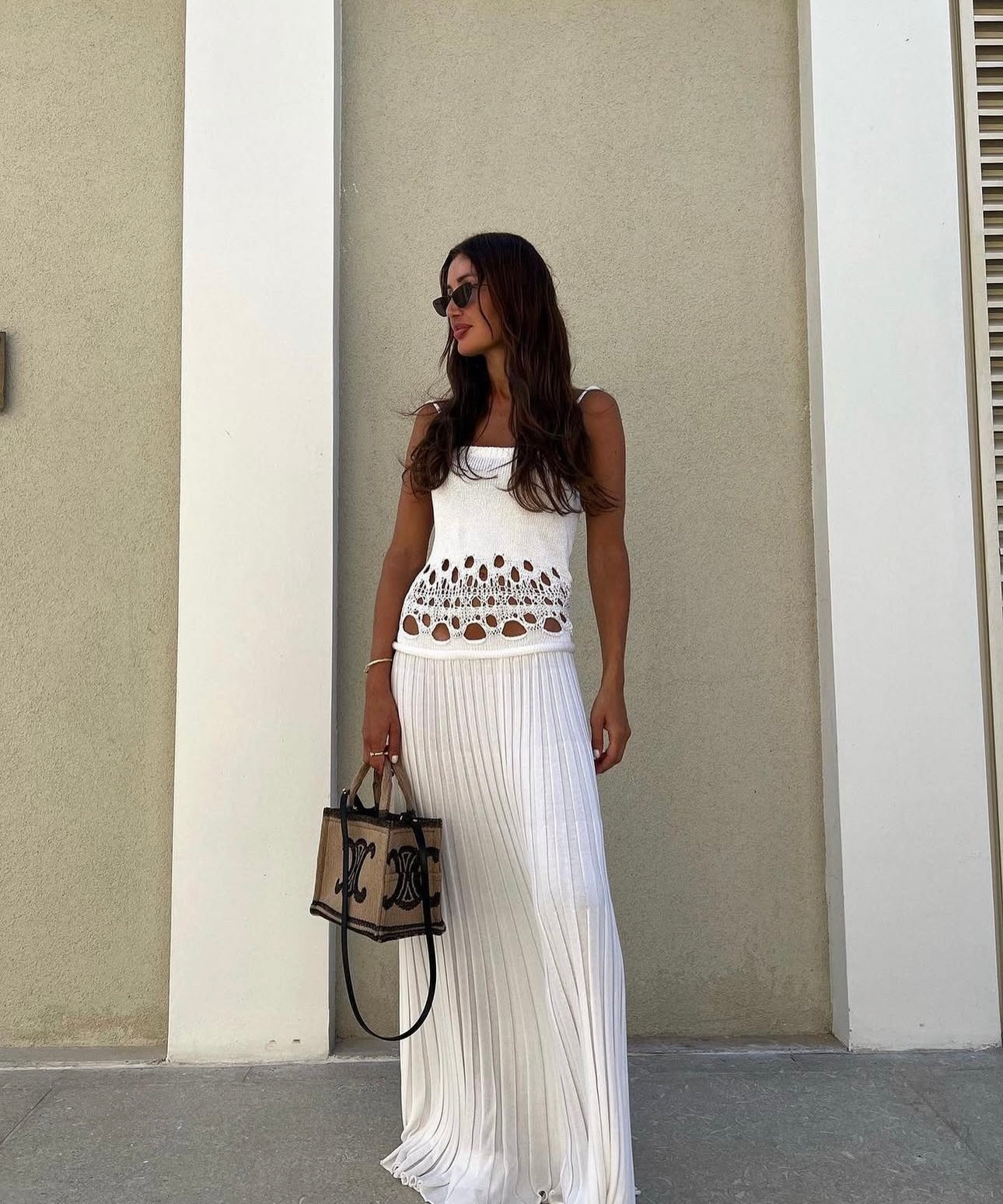 Christopher Esber crotchet torso knit cami maxi dress