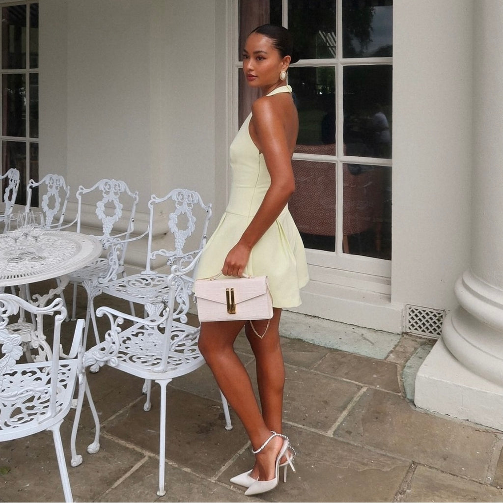 Odd muse the ultimate muse dropped hem mini dress lime cream