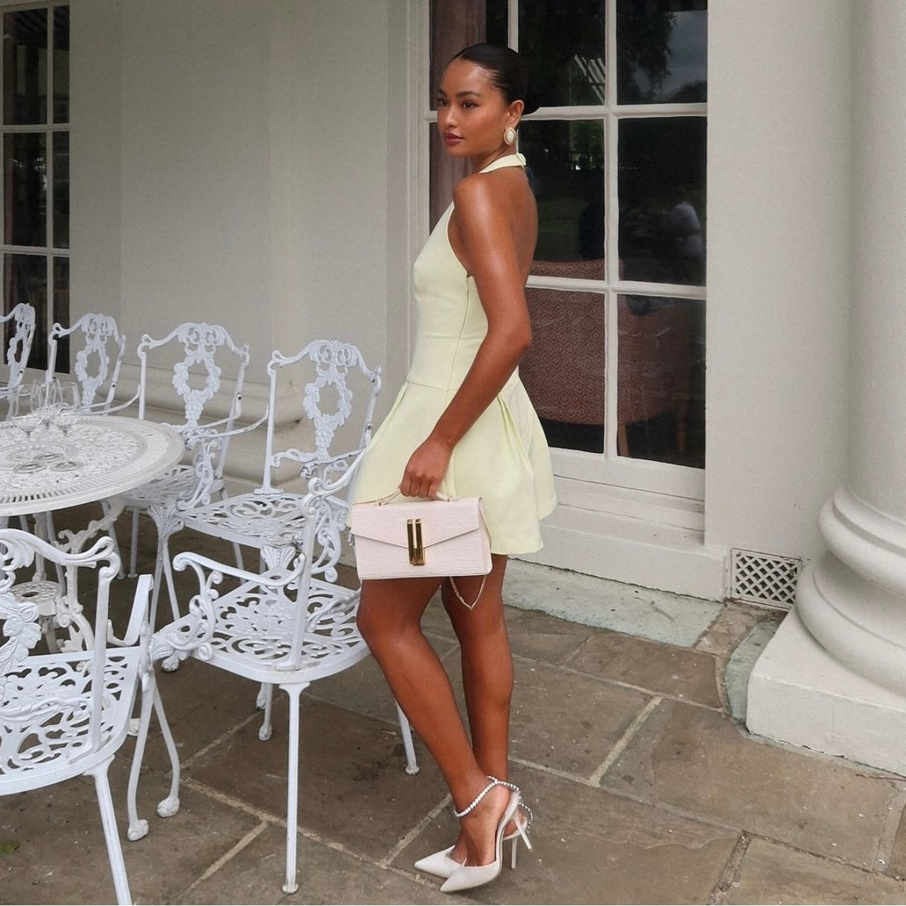 Odd muse the ultimate muse dropped hem mini dress lime cream