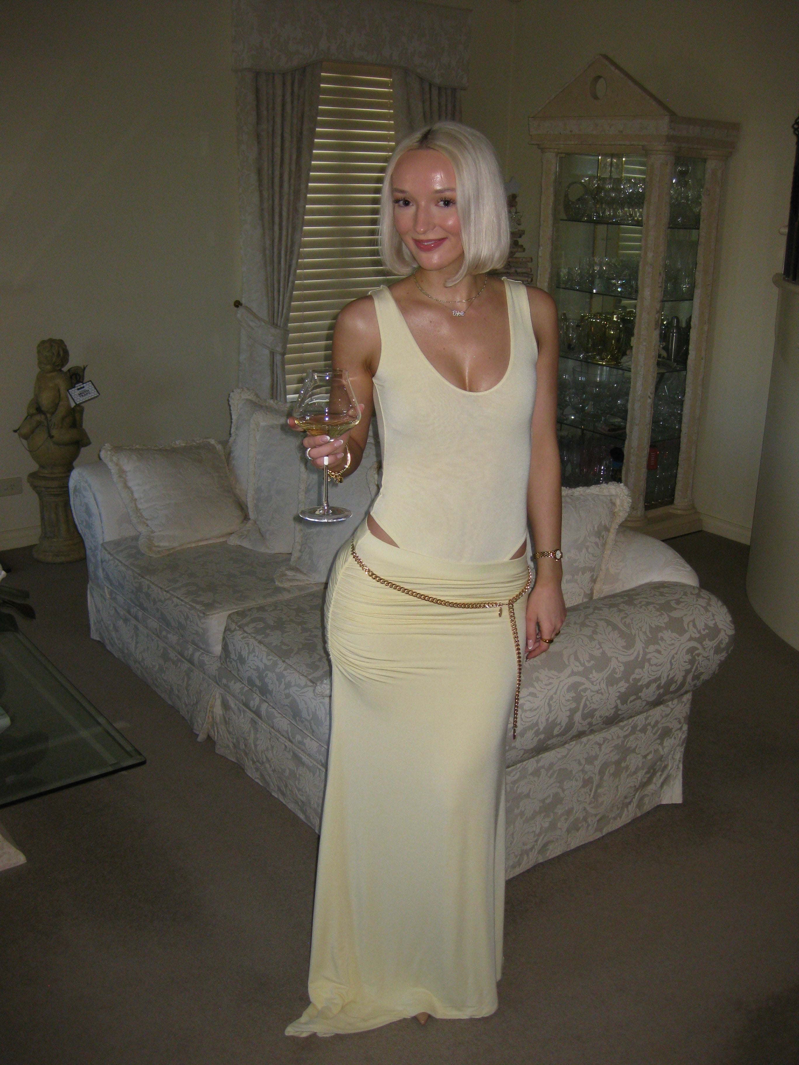 Bayse brand Reina bodysuit & Kalina maxi skirt lemon