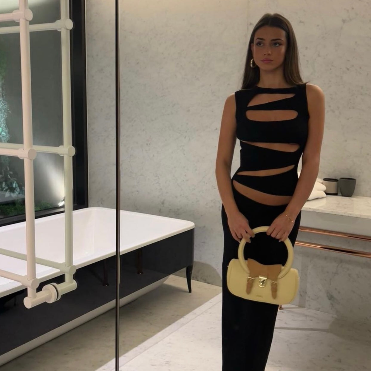 Christopher Esber slashed knit midi dress