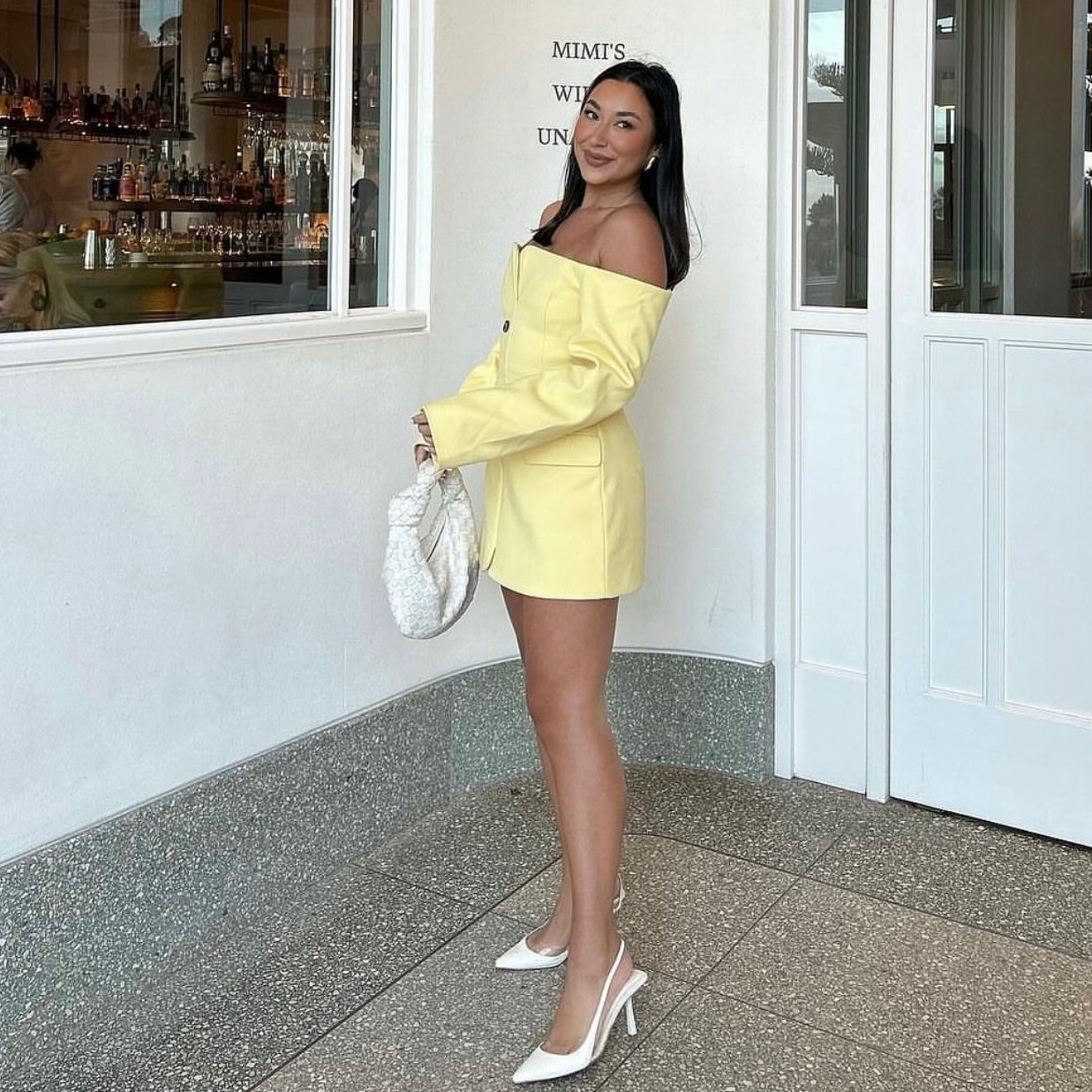 Sir the label Sandrine tailored mini dress yellow