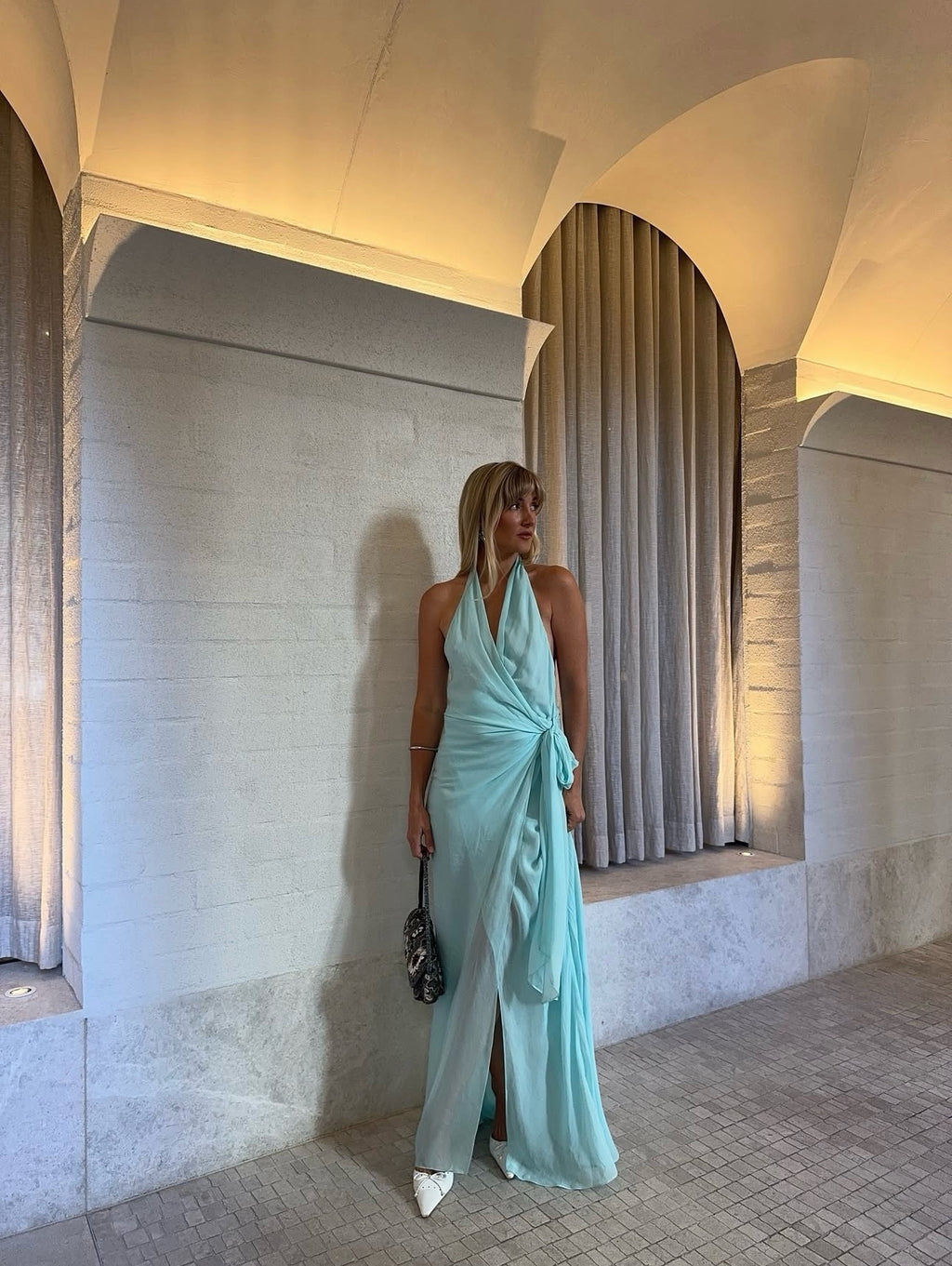 Bec and bridge Soneva wrap dress arctic blue