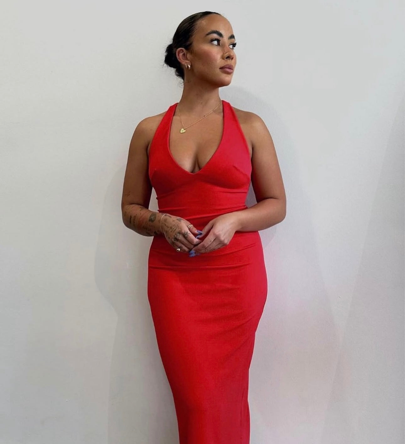 Effie Kats eiza gown cherry red