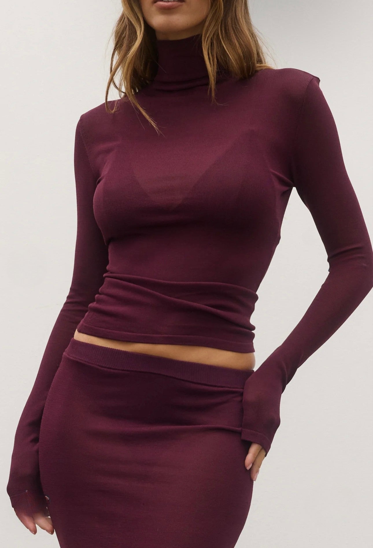Bayse brand Airlie top & shay skirt plum