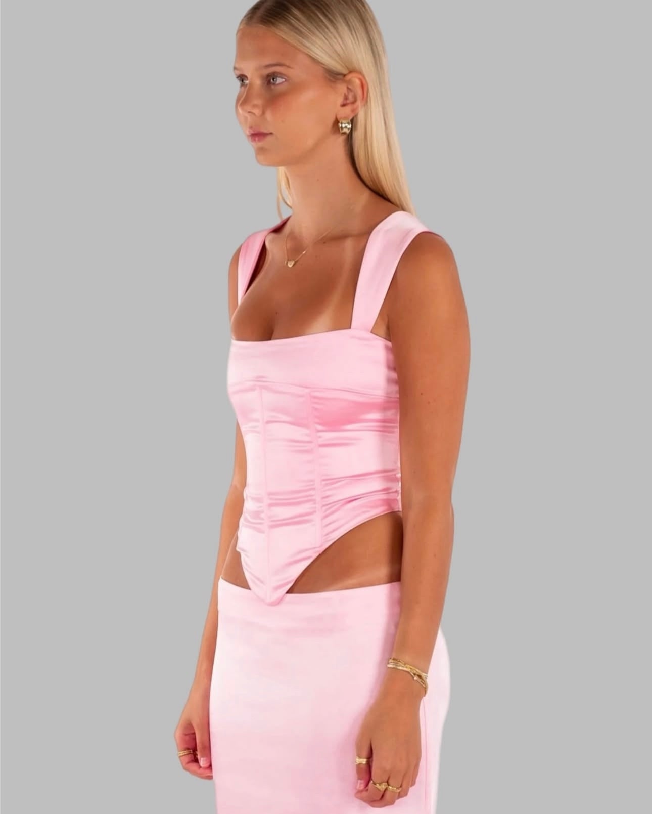 I am Delilah Valerie corset & maxi skirt candy pink