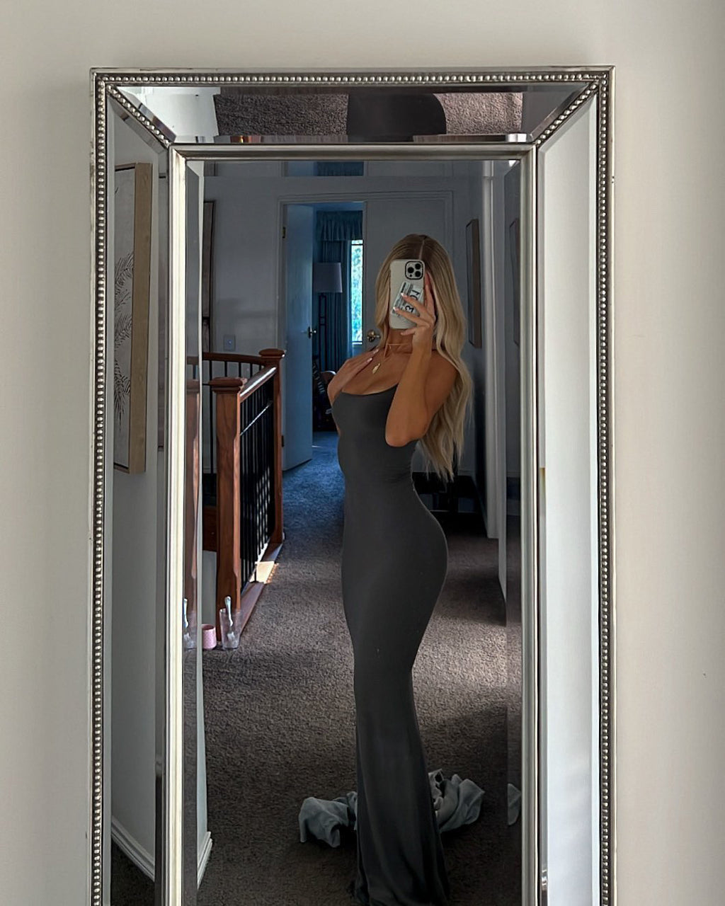 Skims soft lounge dress gunmetal