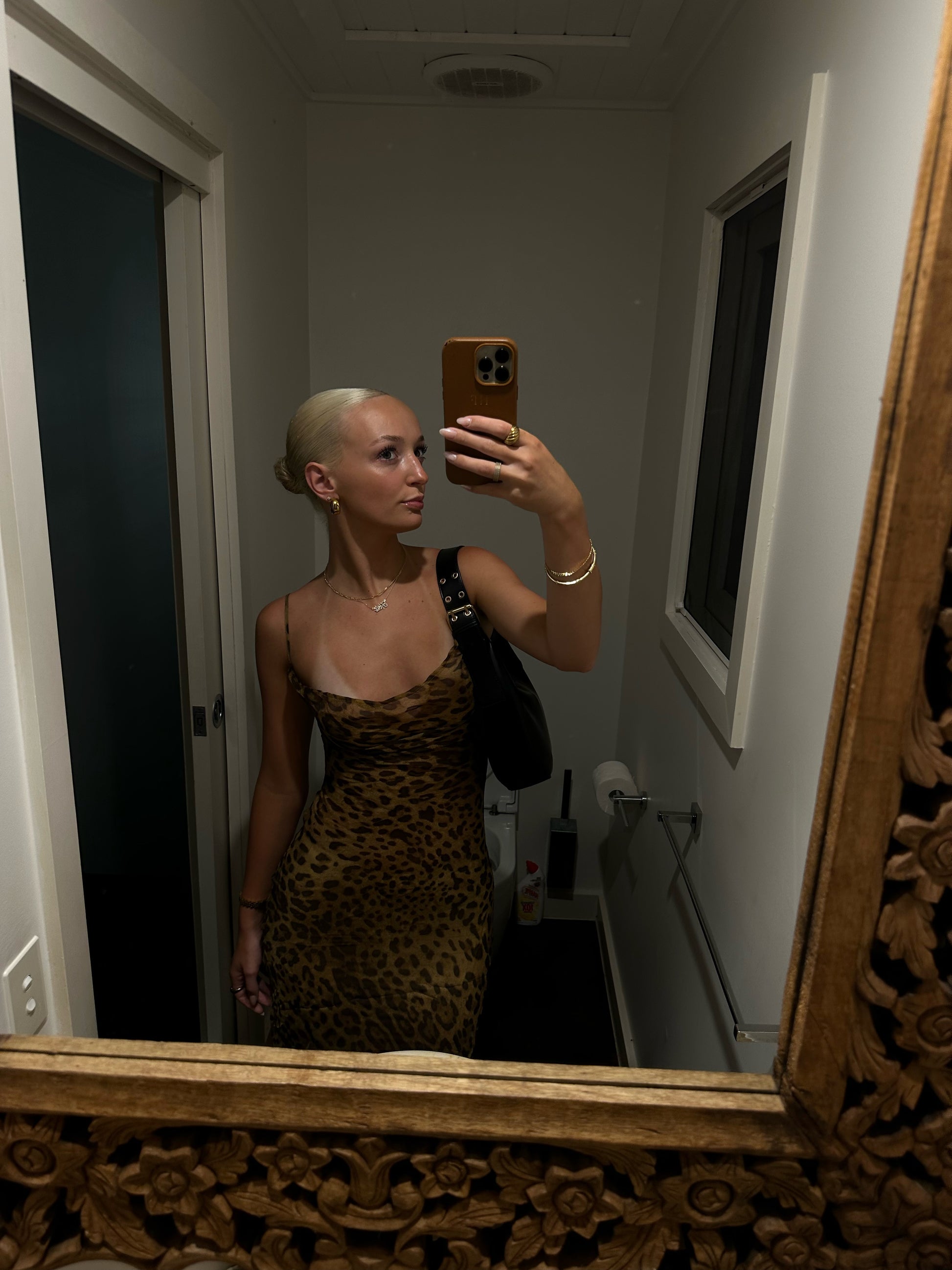 Rat and boa Valentina leopard print cowl neck maxi dress