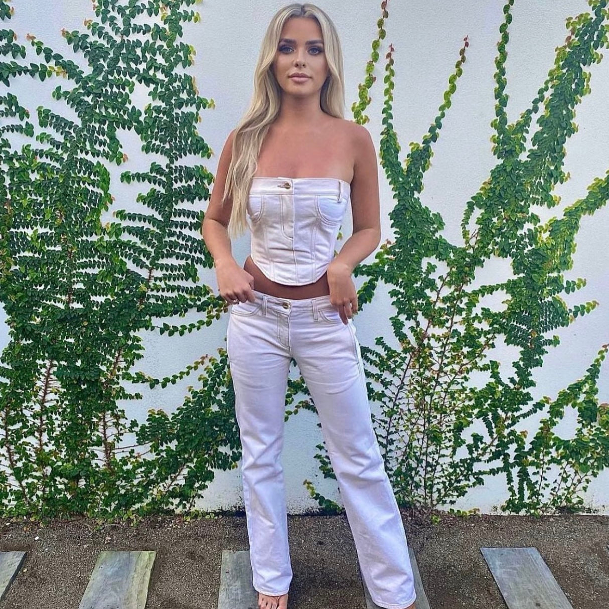 Dion lee denim corset & pants natural