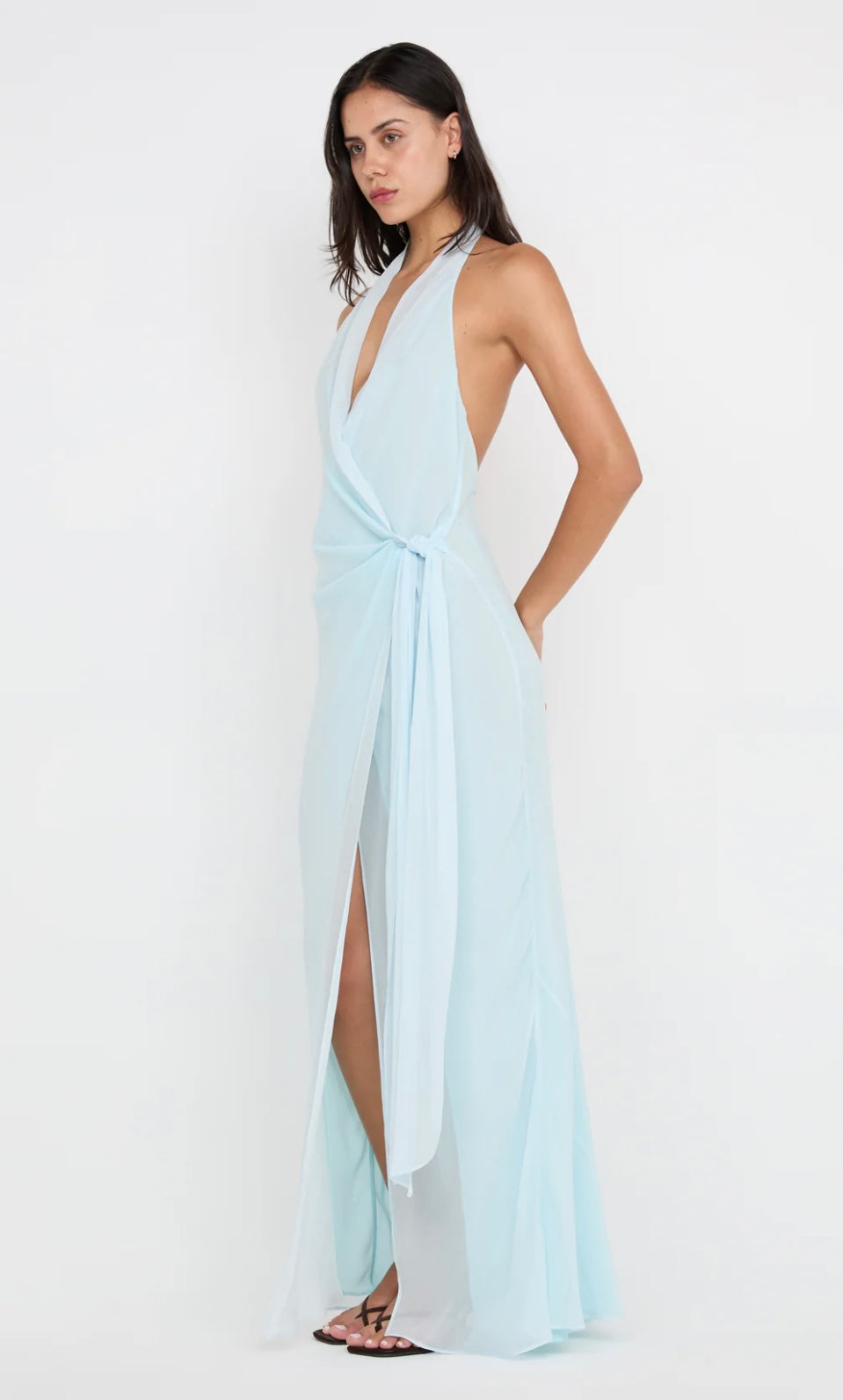 Bec and bridge Soneva wrap dress arctic blue