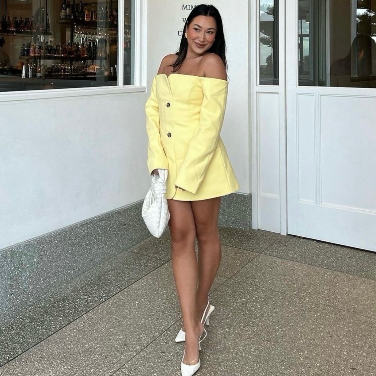 Sir the label Sandrine tailored mini dress yellow