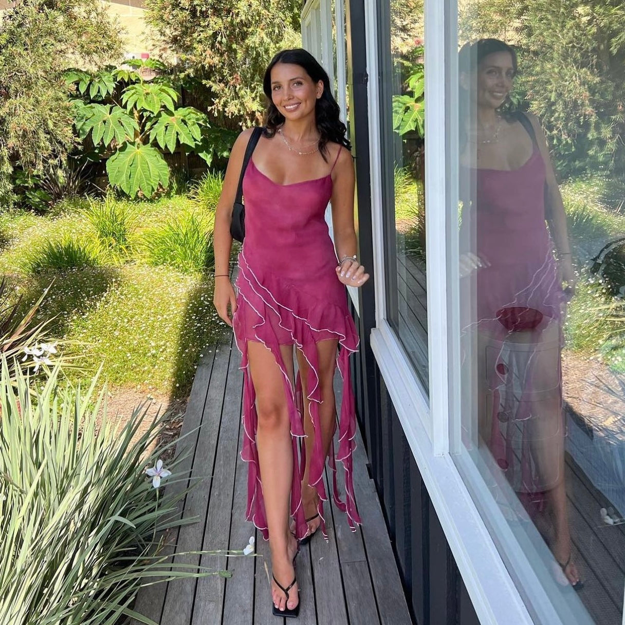 Dana foley fire mini dress magenta