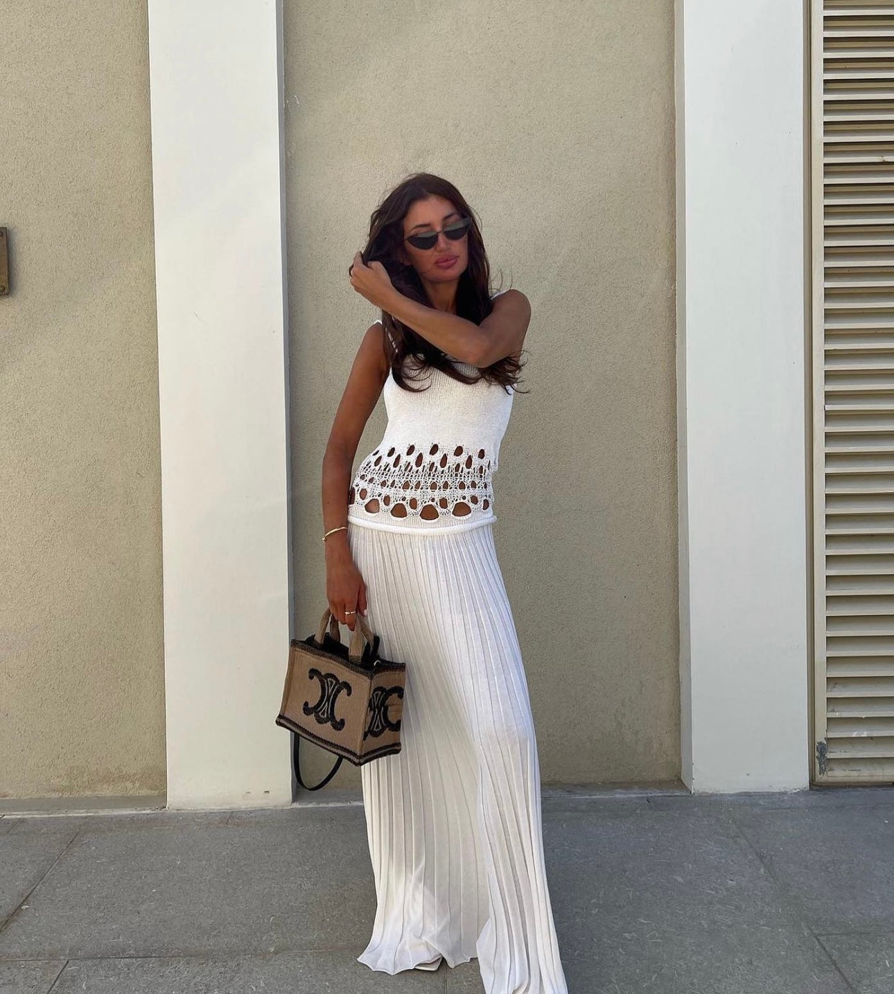Christopher Esber crotchet torso knit cami maxi dress
