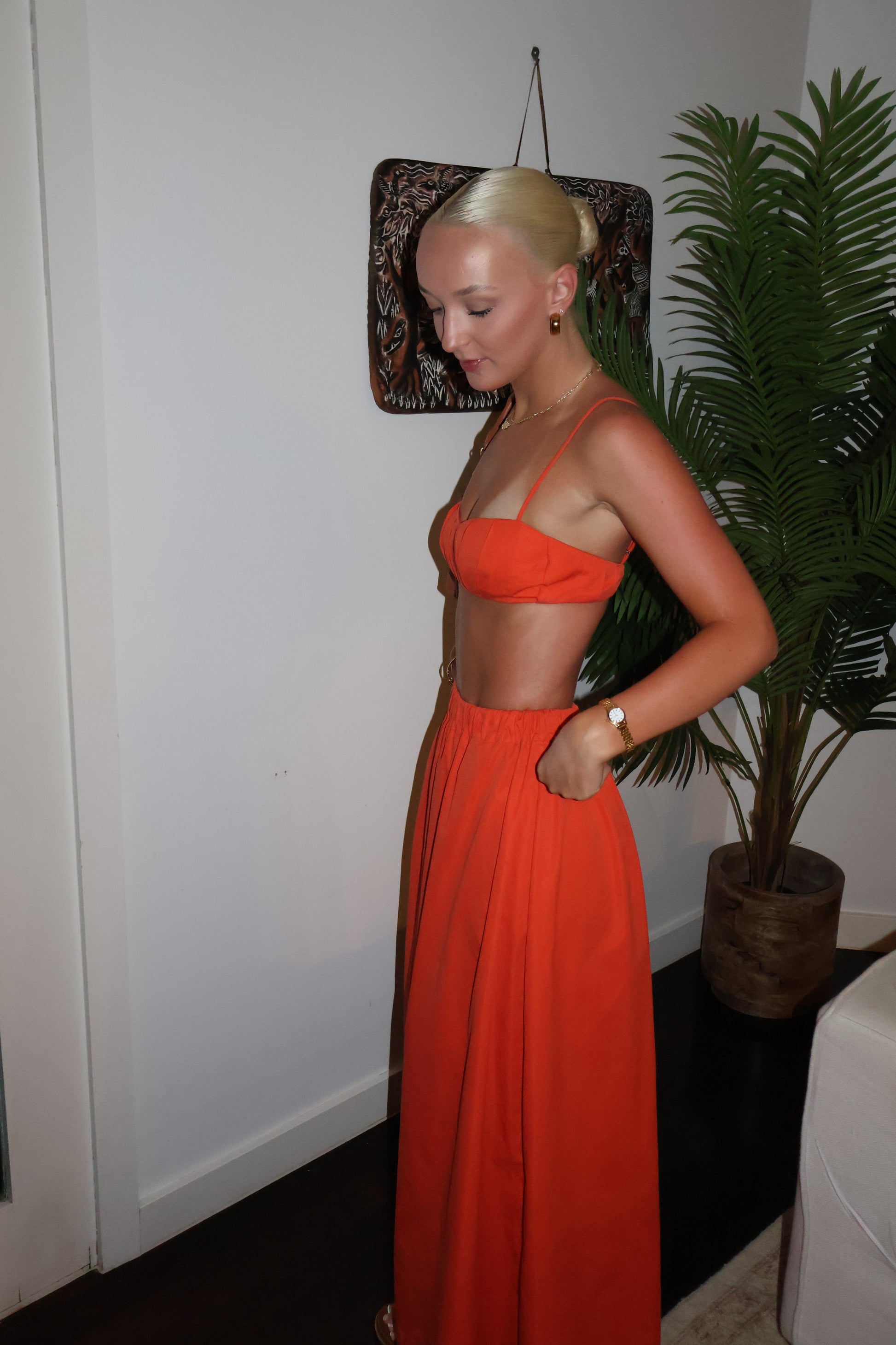 Sir the label anja set mandarin red