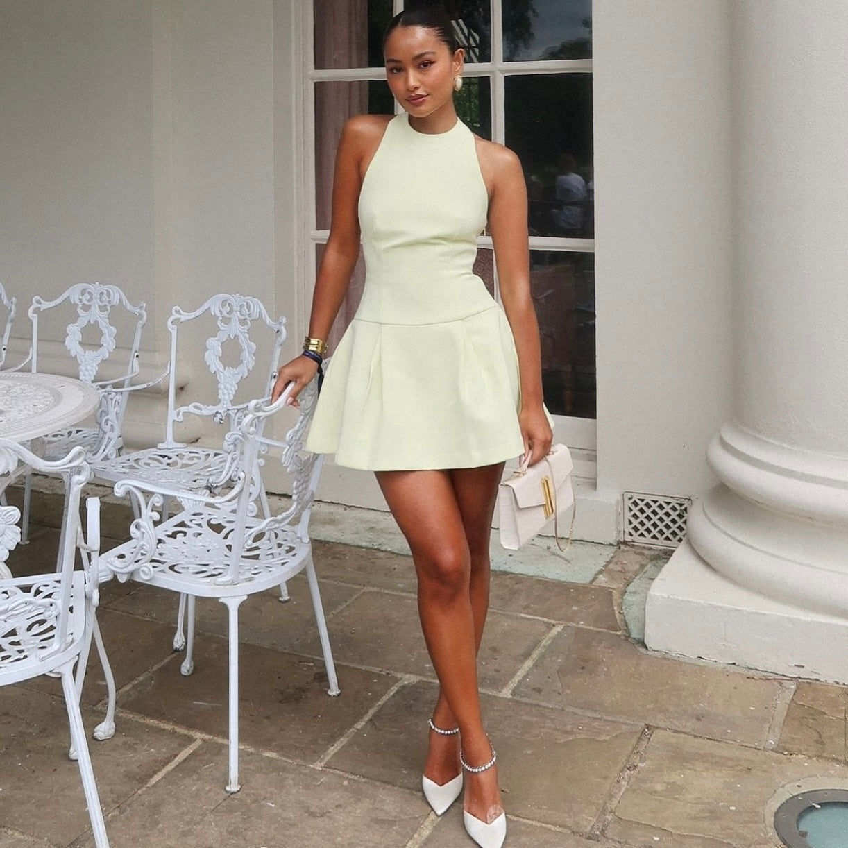 Odd muse the ultimate muse dropped hem mini dress lime cream