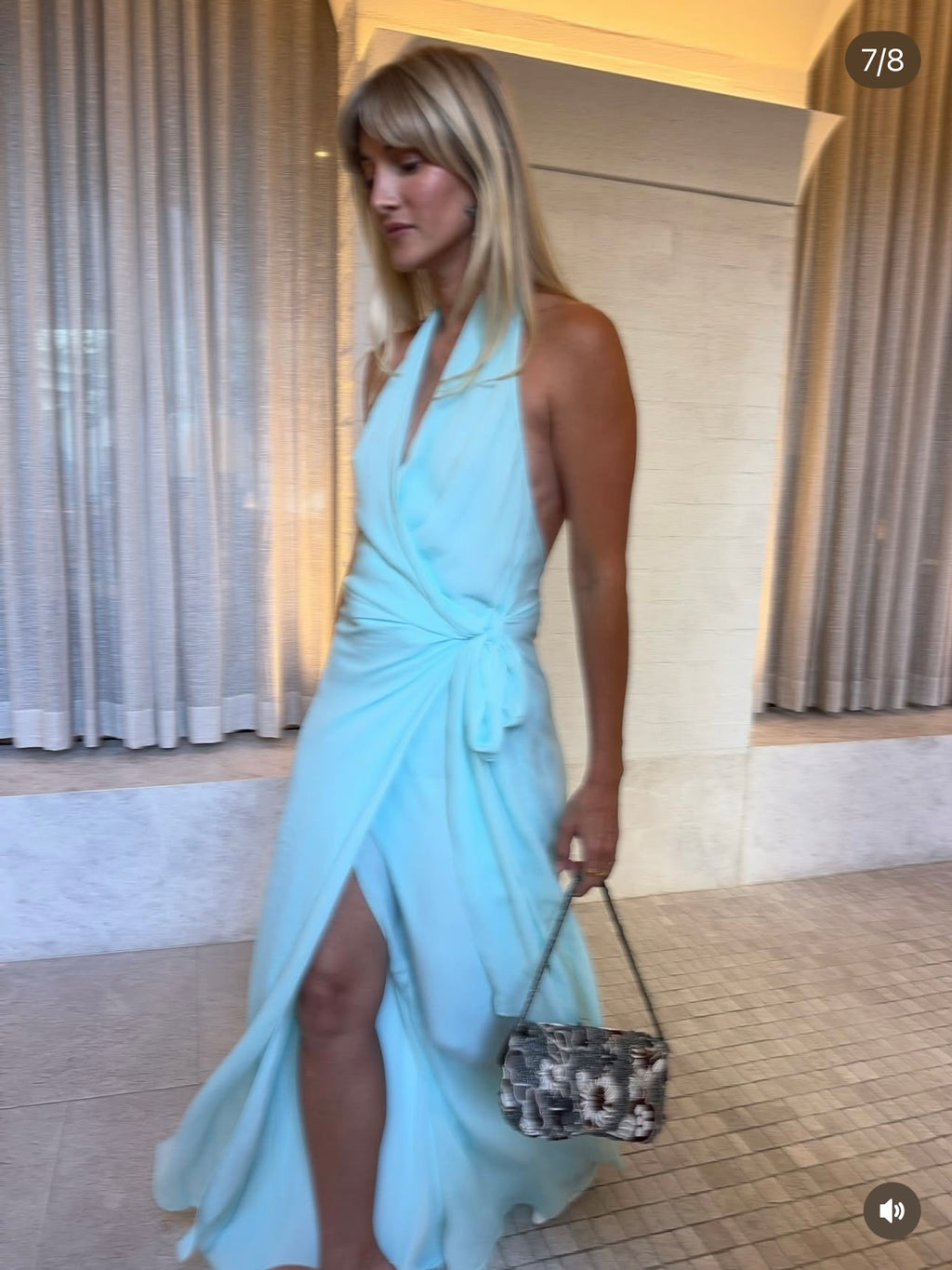 Bec and bridge Soneva wrap dress arctic blue