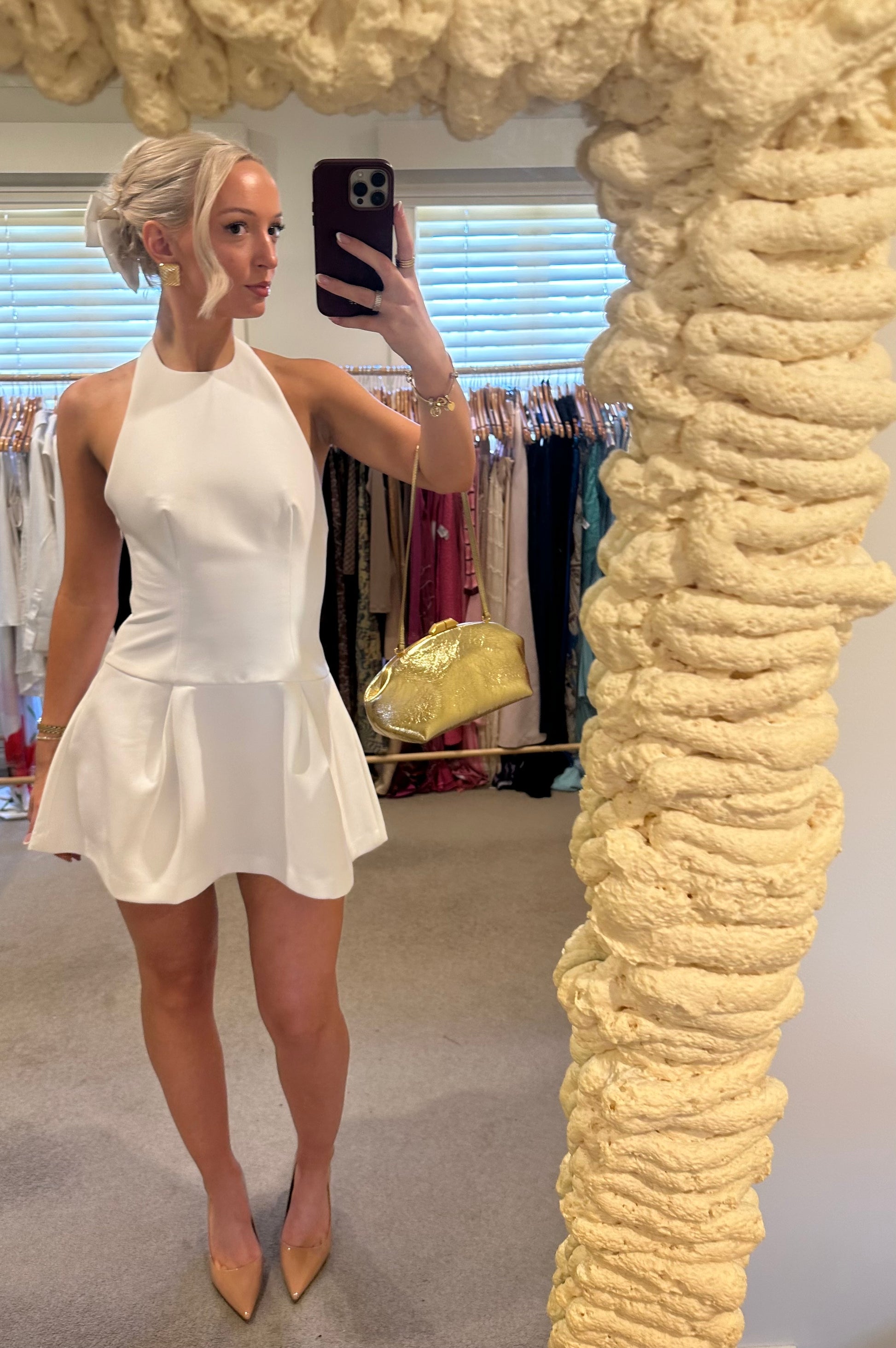 Odd muse the ultimate muse dropped hem mini dress white