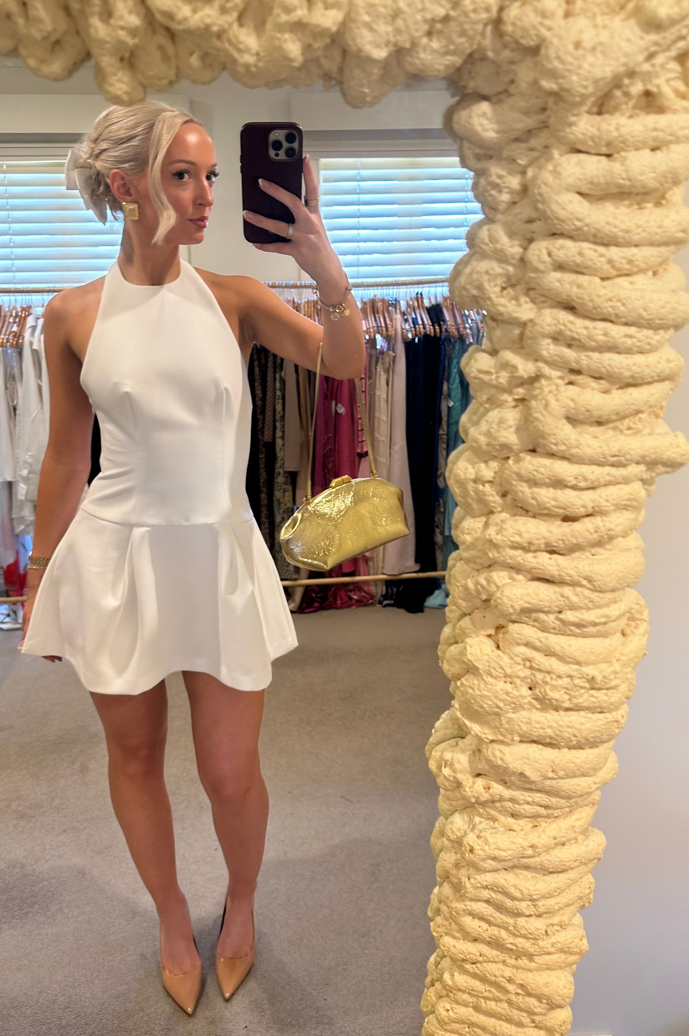 Odd muse the ultimate muse dropped hem mini dress white