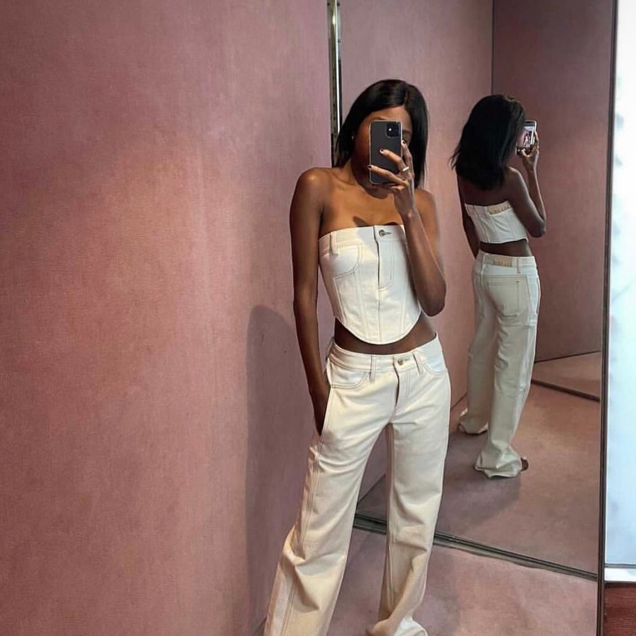 Dion lee denim corset & pants natural