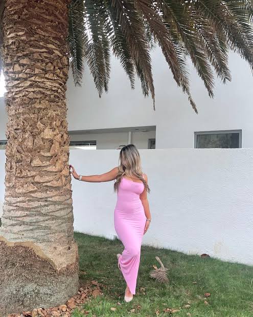 Skims soft lounge ribbed dress candy pink