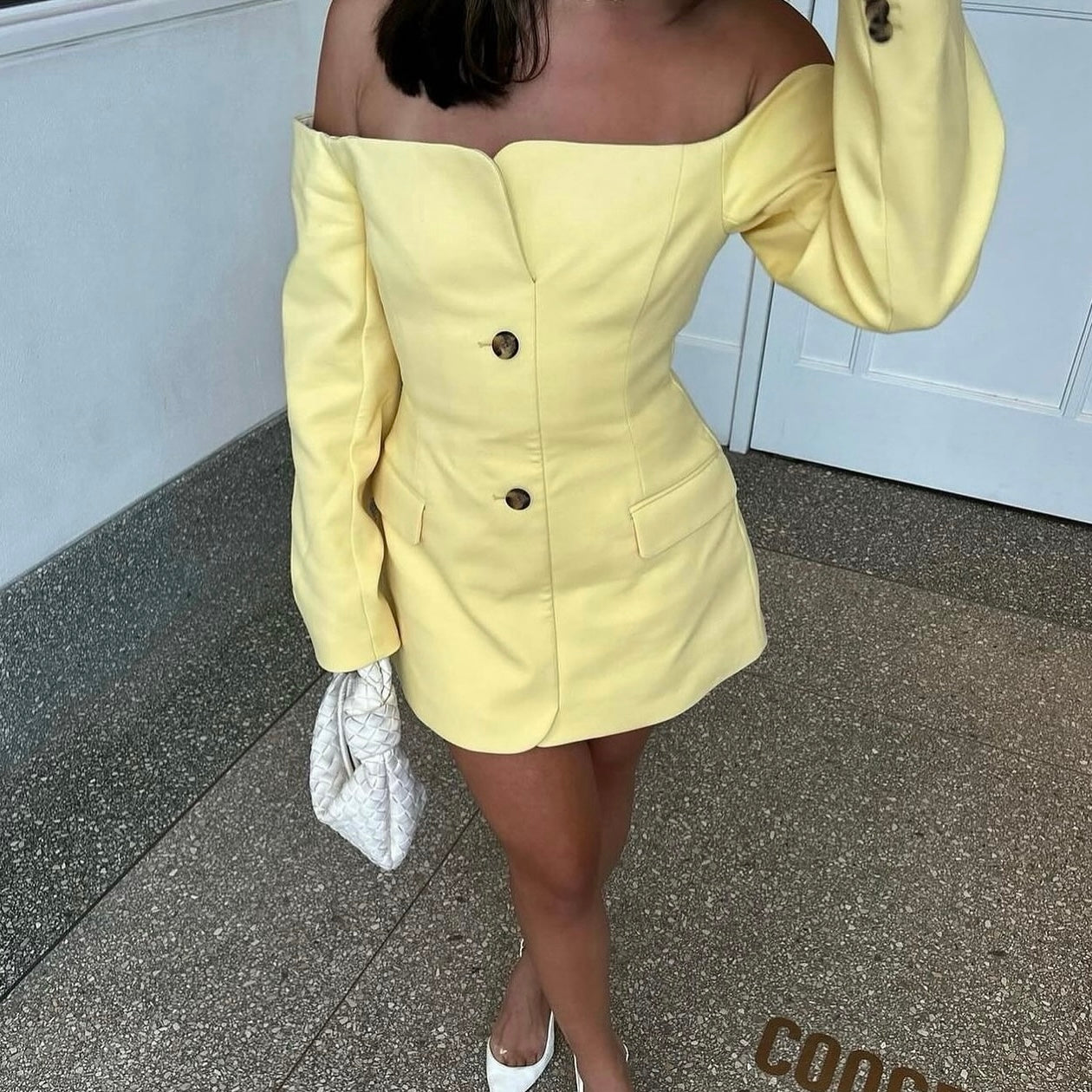 Sir the label Sandrine tailored mini dress yellow