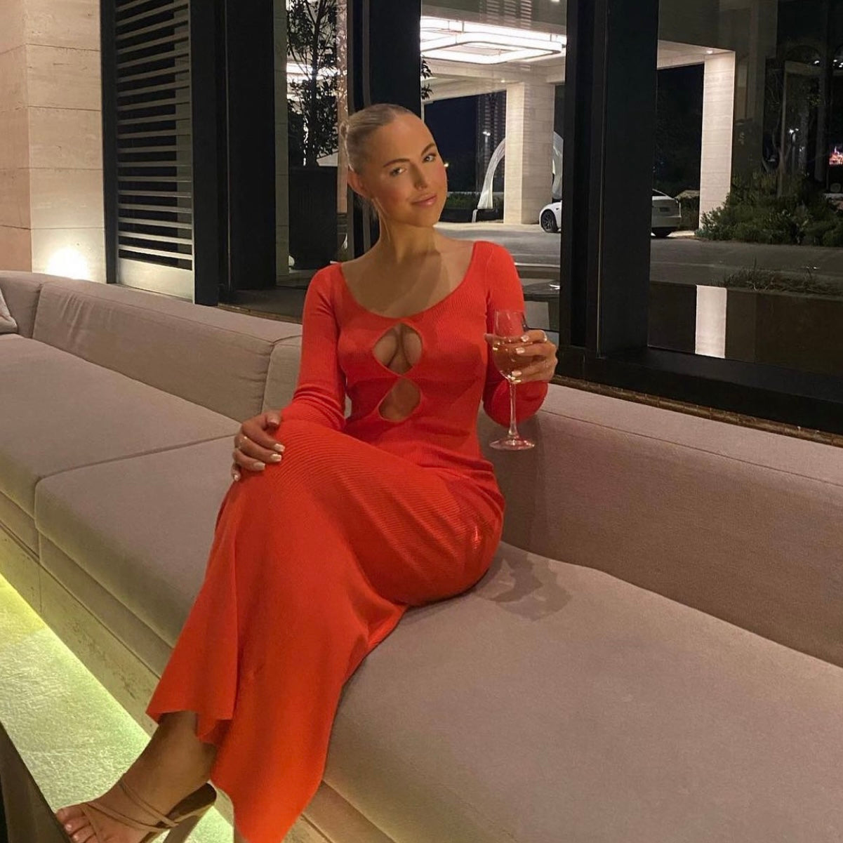 Sir the label petit palace midi dress red