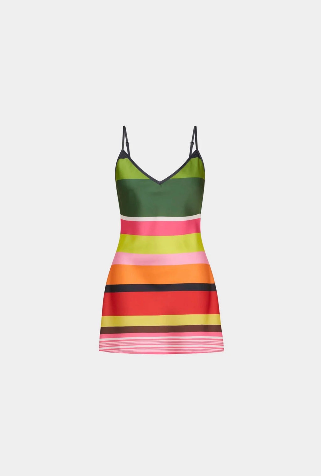 With Harper Lu bias mini dress emerald stripe