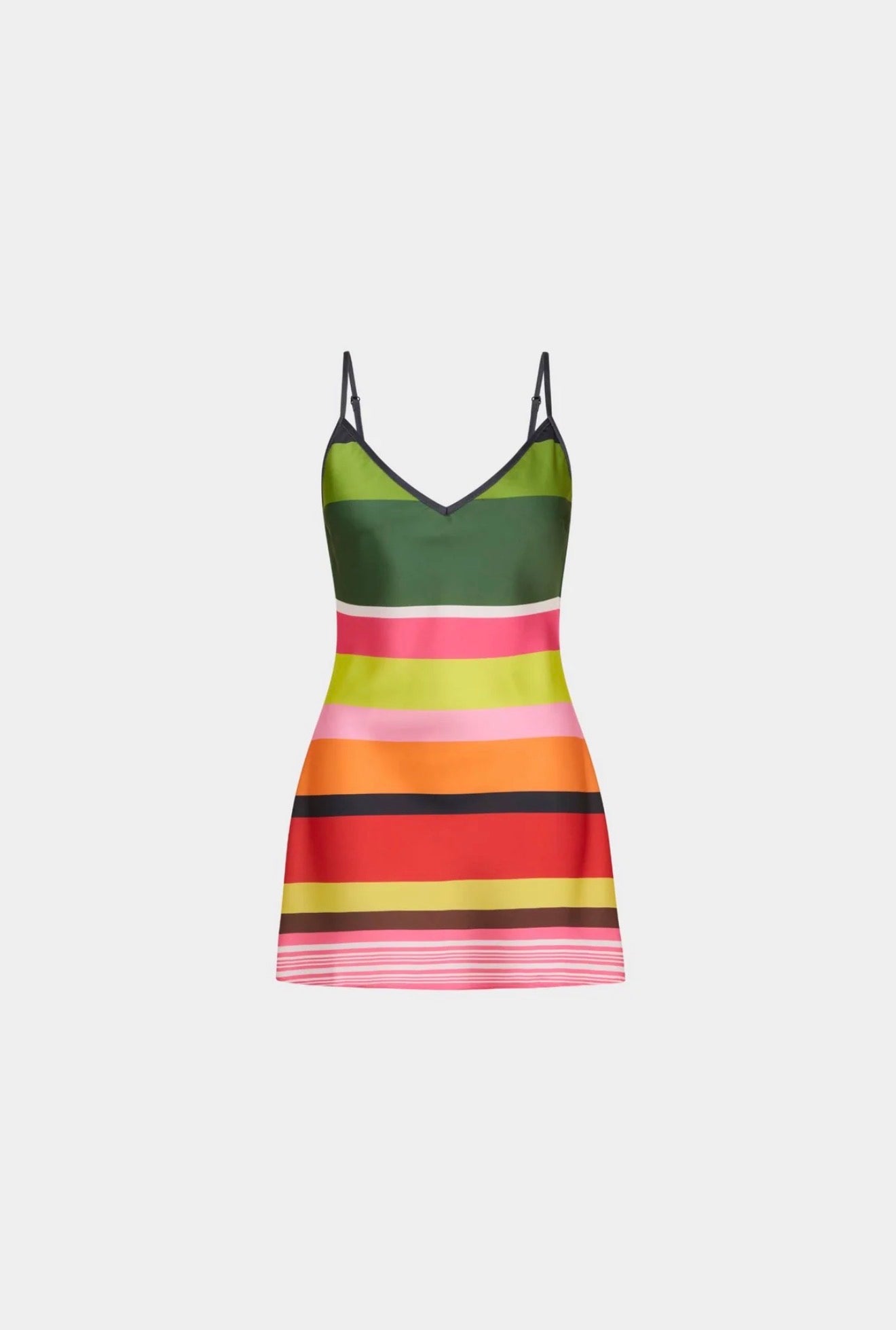 With Harper Lu bias mini dress emerald stripe