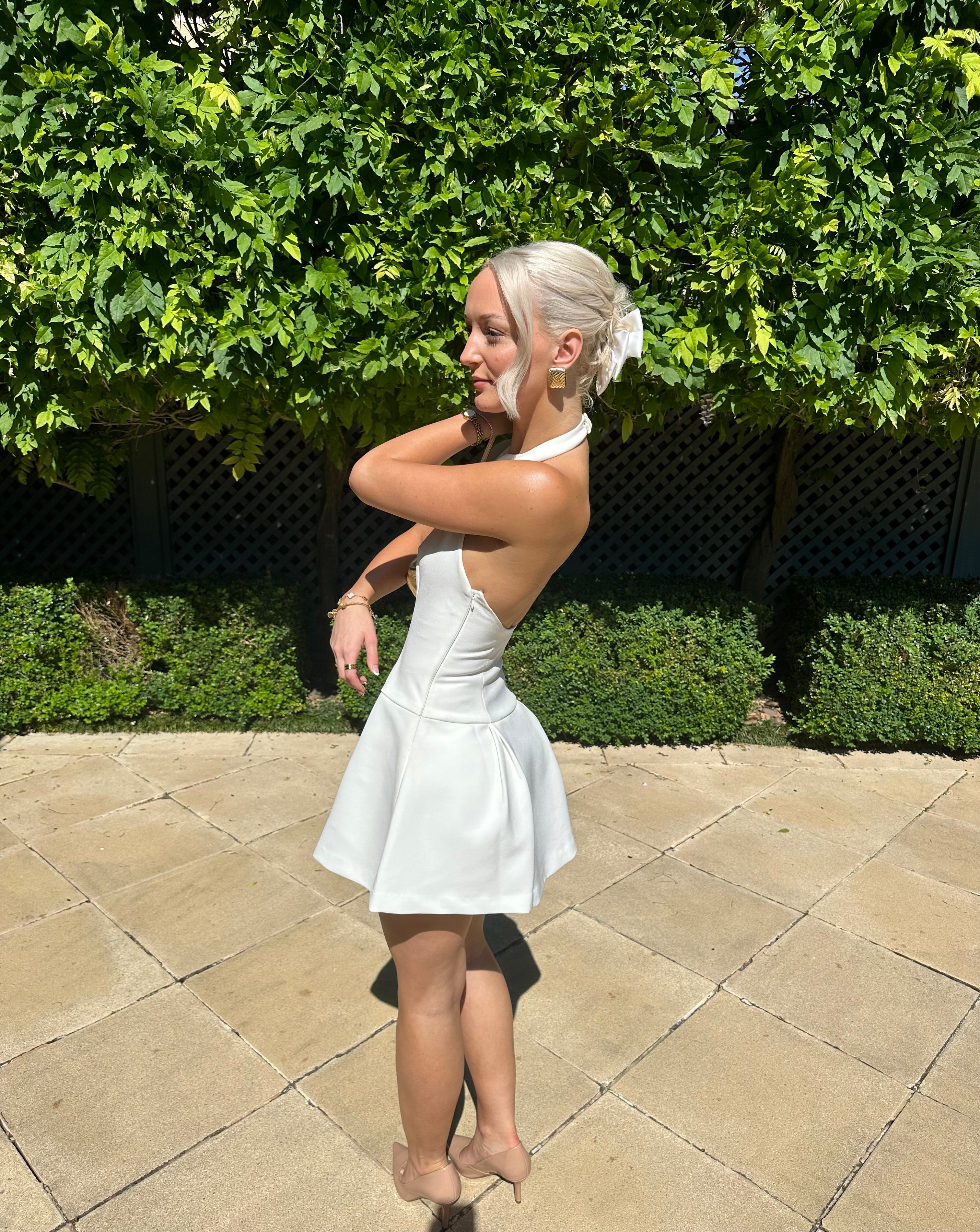 Odd muse the ultimate muse dropped hem mini dress white