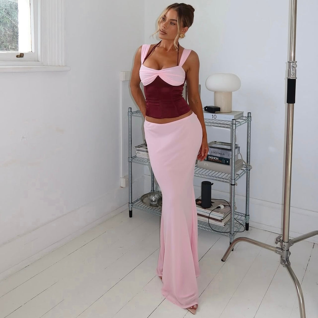I am Delilah Scarlett corset & maxi skirt berry