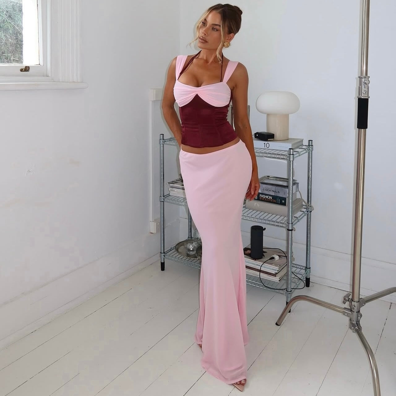 I am Delilah Scarlett corset & maxi skirt berry