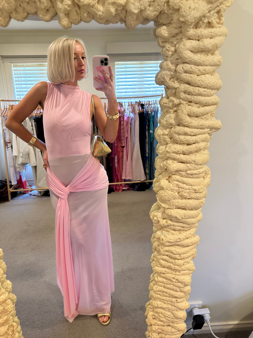 Effie Kats Roza maxi dress petal pink