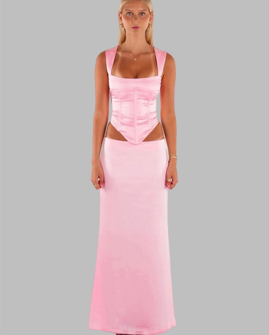 I am Delilah Valerie corset & maxi skirt candy pink