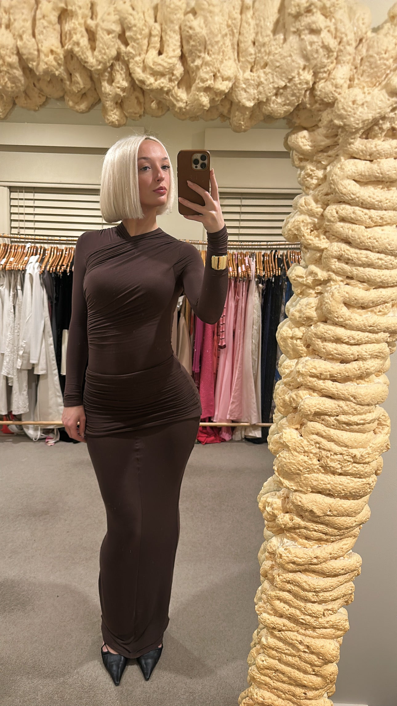 Bayse brand Amrita bodysuit & Katira maxi skirt chocolate