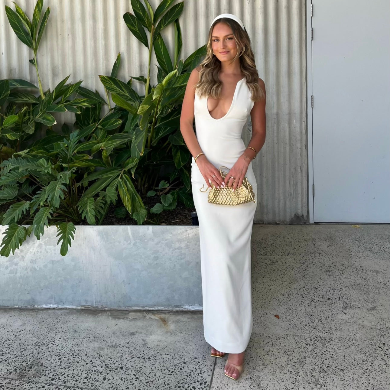 House of cb eleanora plunge maxi dress