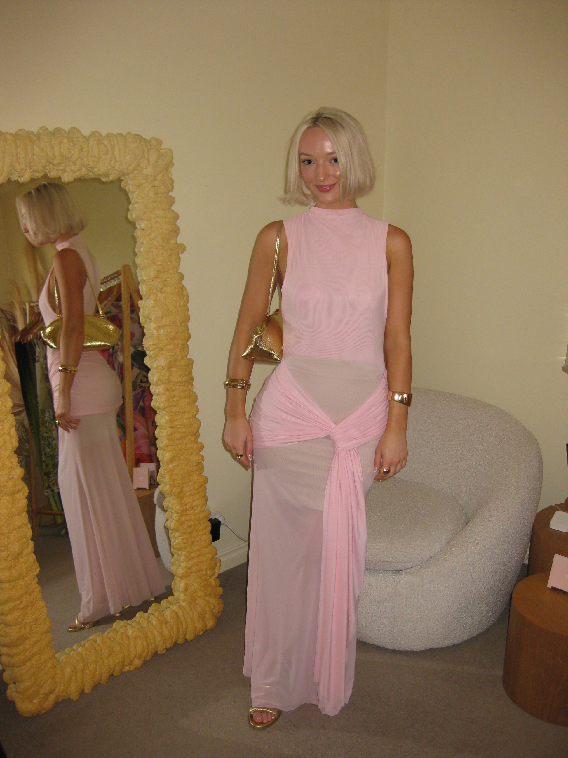 Effie Kats Roza maxi dress petal pink