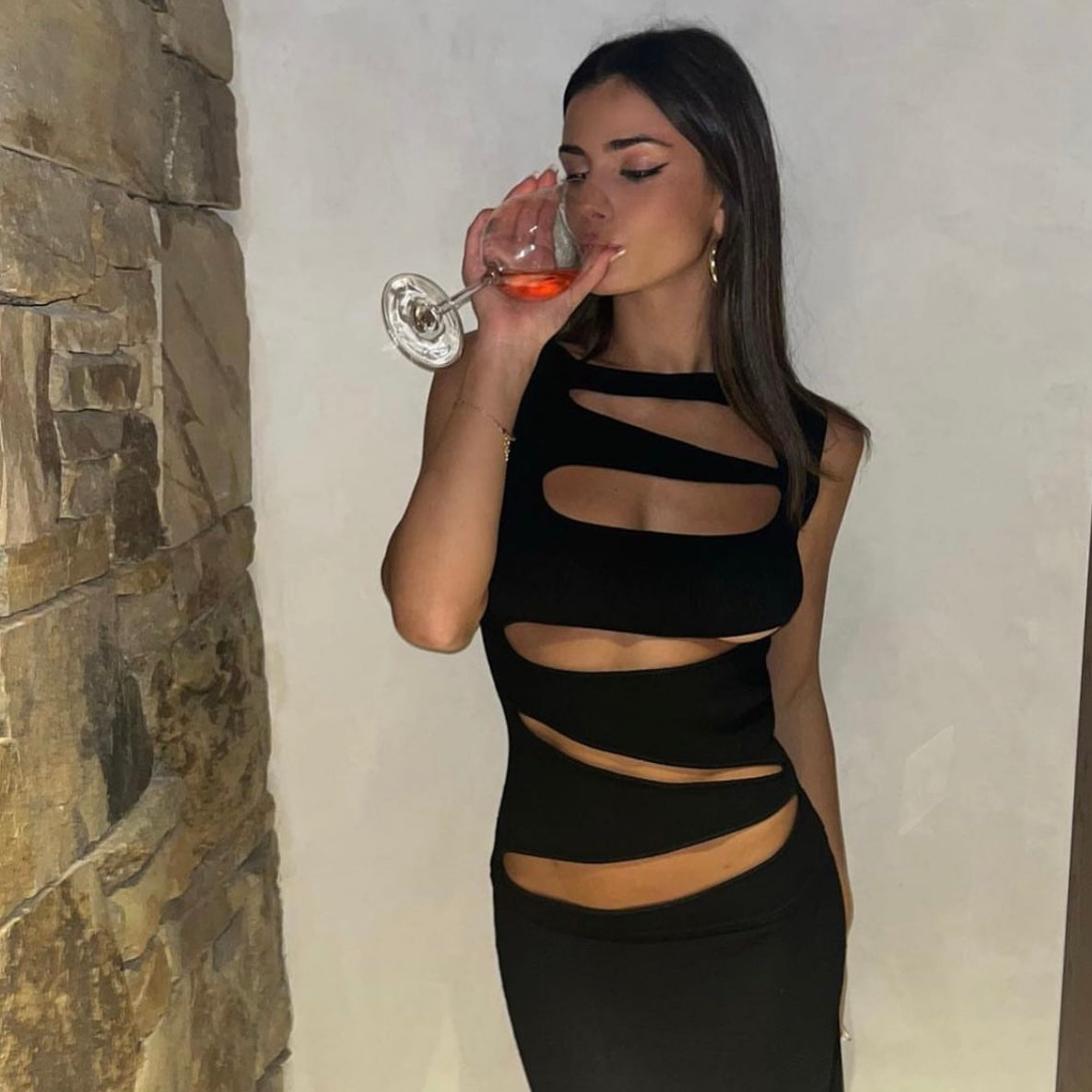 Christopher Esber slashed knit midi dress